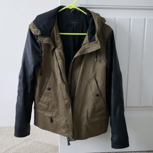 Zara army leather jacket